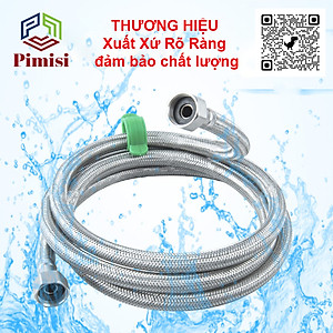 Dây cấp nước nóng lạnh inox 304 Pimisi chịu nhiệt độ cao làm ống dẫn nước cho vòi rửa mặt lavabo - bình nóng lạnh - bồn cầu - bồn tắm - vòi rửa bát với kích thước chiều dài 40-60-80-100-120-150 cm với 2 đầu ren 21 | Chính hãng