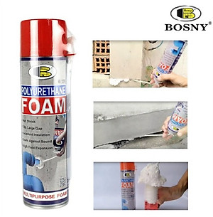 Chai keo bọt xốp cách nhiệt, chai keo bọt nở cách âm, cách nhiệt Polyurethane Foam (gọi tắt PU Foam)- Bosny B129 - Nhập khẩu Thái Lan- 500cc