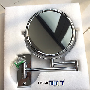 Gương trang điểm phóng đại 3 lần, xoay 360 độ, 2 mặt siêu nét, treo tường phòng tắm, phòng ngủ, Khách sạn, resort, Inox SUS 304, Size 15cm, 18cm, 20cm, Minh House