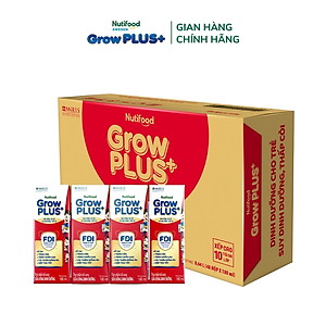 Thùng Sữa Bột Pha Sẵn GrowPLUS+ Suy Dinh Dưỡng (Đỏ) - Tăng Cân, Tăng Chiều Cao (48 Hộp x 180ml)