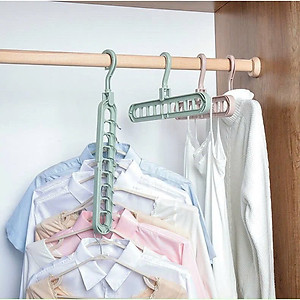 [Combo 10] Móc Nhựa Treo Quần Áo Đa Năng  9 Lỗ Tiết Kiệm Diện Tích - Hàng Cao Cấp