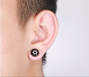 Bông tai nam châm họa tiết sao không cần xỏ lỗ