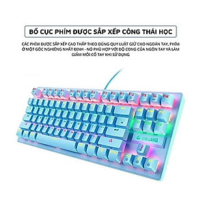 Bàn phím cơ máy tính - Bàn phím cơ gaming Crack K2 PRO, LED RGB 10 chế độ nháy khác nhau dành cho máy tính, laptop