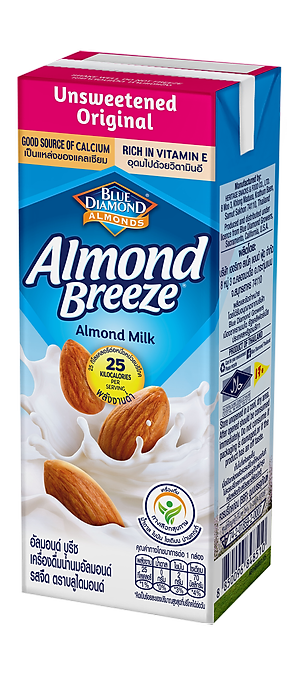 Blue Diamond - Thùng Sữa Hạt Hạnh Nhân ALMOND BREEZE Không Đường 180ml x 24 Hộp
