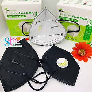 Khẩu trang N95 có van thở SHB Promask, Khẩu trang KN95 người lớn cao cấp 5 lớp kháng khuẩn chuẩn FFP2