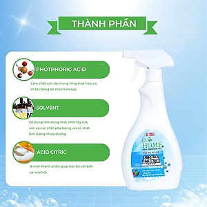 Tẩy đa năng công nghệ sinh học ECOHOME Kim Ngân Store giúp tẩy rửa cặn canxi, tẩy kính, vòi sen chai 500ml