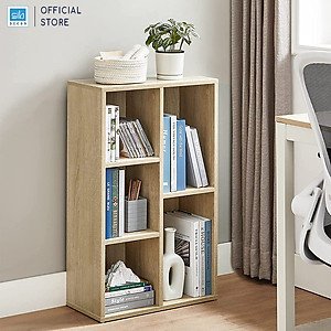 Kệ Sách Gỗ 5 Ngăn Có Hậu 80 x 50 x 24cm SIB Decor Cabinet KSG50