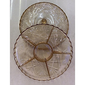 Khay đựng mứt tết  bằng nhựa trong Acrylic màu vàng