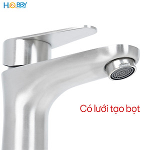 Vòi xả chậu rửa mặt lavabo cấp lạnh inox 304 Hobby home decor LBL2