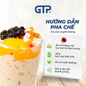 Bột kem béo V83 GTP (1KG)- Béo, thơm đậm vị dùng để pha trà sữa, thức uống, làm bánh - SP Chính Hãng (Bột kem béo hiệu V83 (1kg/bao))