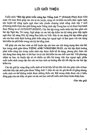 Bài Tập Phát Triển Năng Lực Tiếng Anh 7 - Friends Plus (Theo Chương Trình Gdpt Mới)
