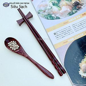 Đũa Trắc vấu tròn dành riêng cho bé (1 đôi) tập gắp làm quen đôi đũa (CTH767) tạo thói quen dùng đúng đồ của mình - an toàn sức khỏe - không chất độc hại