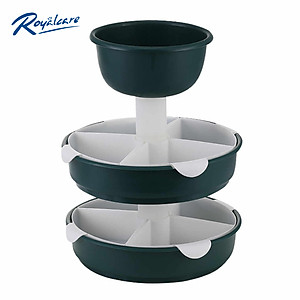 Khay đựng thức ăn , hoa quả , rau ăn lẩu đa năng Royal Care KL-2 xoay 360 độ nhiều ngăn phân loại thực phẩm