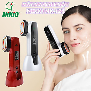 Máy Massage Mặt Và Nâng Cơ Mặt Nikio NK-128 - Công Nghệ Điện Di RF và EMS, Photon Xanh và Đỏ Chườm Nóng Và Lạnh - Hỗ Trợ Đẩy Tinh Chất, Giảm Nếp Nhăn, Tăng Sinh Collagen, Trẻ Hóa Da