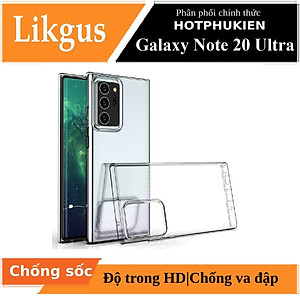 Ốp lưng chống sốc trong suốt siêu mỏng cho Samsung Galaxy Note 20 Ultra hiệu Likgus Crashproof giúp chống chịu mọi va đập - hàng nhập khẩu