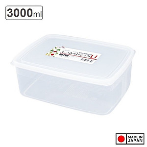 Hộp nhựa Nakaya 3L bảo quản thức ăn trong tủ lạnh, có nắp mềm - Hàng nội địa Nhật Bản