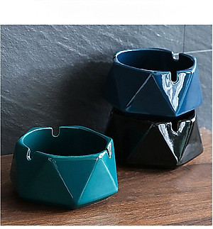 Gạt Tàn Thuốc Lá Bằng Gốm Sứ Hình Lục Giác Phong Cách Châu Âu Sang Trọng