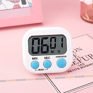 Đồng Hồ Bấm Giờ Đếm Ngược Pomodoro 99 Phút Hẹn Giờ Nấu Ăn Học Tập Hút Nam Châm 4 Màu TẶNG 2 PIN