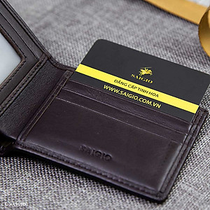 Ví Nam Mini Nhỏ Gọn Cao Cấp, Da Bò NAPA Láng Mịn, Thiết Kế Cổ Điển, Tinh Tế - Sang Trọng, Dáng Ngang - Gập 2, Đựng Tiền và Thẻ ATM Tiện Dụng - Hàng Chính Hãng SAIGIO