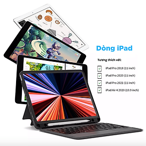 Bao ốp bàn phím thông minh WIWU MagTouch dành cho iPad Gen 11 A16 - Hàng Chính Hãng