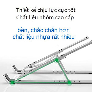 Giá Đỡ Laptop Bằng Hợp Kim Nhôm Chắc Chắn Hỗ Trợ Tản Nhiệt, Có Thể Gấp Gọn, Chỉnh Độ Cao Theo Nhu Cầu Sử Dụng GD02 Hàng Chính Hãng