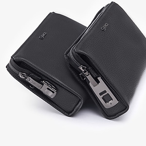 Ví Cầm Tay Clutch Nam Chính Hãng GENCE RB06 Da Bò Khóa Vân Tay Cao Cấp Màu Đen