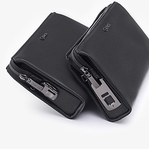 Ví Cầm Tay Clutch Nam Chính Hãng GENCE RB06 Da Bò Khóa Vân Tay Cao Cấp Màu Đen
