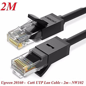 Ugreen UG20160NW102TK 2M màu Đen Cáp mạng LAN CAT6 UTP - HÀNG CHÍNH HÃNG