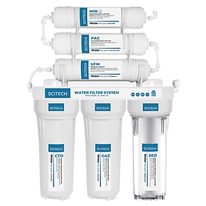Bộ lọc nước uống công nghệ UF 6 cấp lọc by Scitech (Không dùng điện, không nước thải, tích hợp công nghệ tạo nước ion kiềm) - Hàng chính hãng