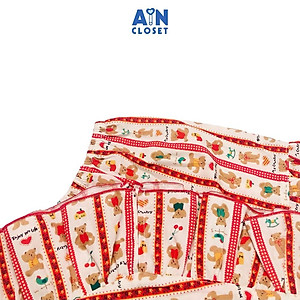 Bộ quần áo ngắn bé gái họa tiết Gấu đỏ cotton - AICDBGKCUKFJ - AIN Closet