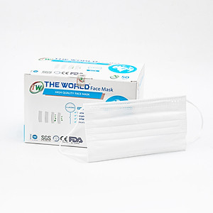 [ Combo mua 2 hộp tặng 1 hộp] [HỘP-50 CÁI] Khẩu trang y tế 4 lớp The World kháng khuẩn, bụi mịn - Hàng Chính Hãng The World