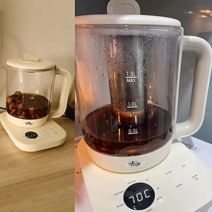 Ấm điện siêu tốc thủy tinh kiêm bình pha trà SB-PT15K dung tích 1.5 lít công suất 1000W- Hàng chính hãng