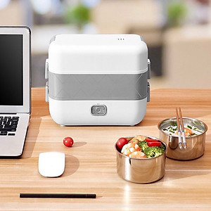 Hộp Cơm Cắm Điện 2 Tầng 4 Ngăn Inox Giữ Nhiệt Hâm Nóng Thức ăn