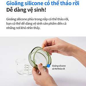 Bộ 3 hộp thủy tinh đựng thực phẩm cho bé LocknLock Baby Food container LLG542S3IVY - 280ml, Nắp vặn chống tràn, chất liệu không BPA an toàn cho trẻ em, có vạch chia - Hàng chính hãng