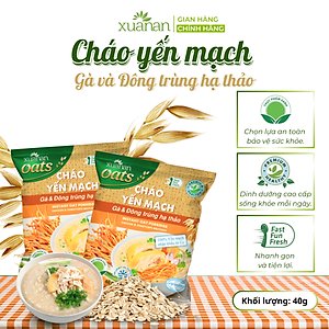 Thùng 30 Gói Cháo Yến Mạch Thịt Gà & Đông Trùng Hạ Thảo Xuân An Gói 40G (Tặng Kèm 5 Gói)
