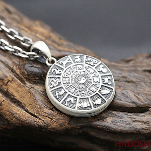 Mặt dây chuyền bạc Thái Thập Nhị Thần Bát Bảo