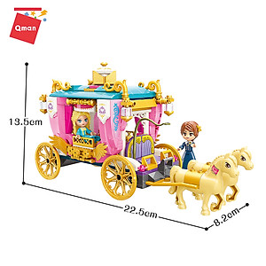 Đồ chơi xếp hình Xe ngựa hoàng gia dành cho bé gái Qman 2614
