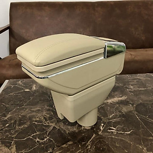 Hộp Tỳ Tay Vios 2020- 2021 Bọc Da Cao Cấp Đen Và Kem