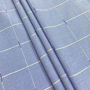 Áo Sơ Mi Nam Ngắn Tay Anton Công Sở Trung Niên Vải Cotton Màu Xanh Dương Kẻ Trắng – XGD553