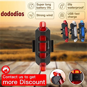Đèn đuôi xe đạp cảnh báo ban đêm sạc USB đạp xe không thấm nước - đèn chiếu hậu xe đạp, đèn cảnh báo nhấp nháy, Đèn hậu xe đạp thể thao loại mới cao cấp,đèn xe đạp hậu led gắn sau xe cảnh báo an toàn có thể sạc lại - Hàng Chính hãng dododios