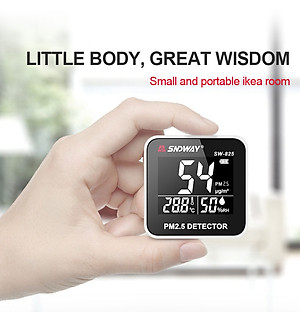 Máy Đo Chất Lượng Không Khí SNDWAY SW-825 - Đo Bụi Siêu Mịn PM2.5 - Đo Nhiệt Độ - Độ Ẩm Thời Gian Thực - Sử Dụng Pin Sạc - Hàng Chính Hãng