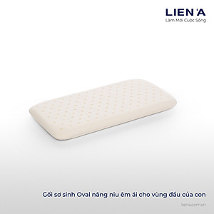 Gối nằm cao su thiên nhiên em bé Liên Á Oval + Kèm áo gối cùng kích thước .