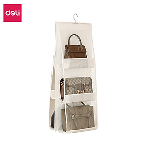 Túi treo giỏ xách, túi xách đa năng 6 ngăn Deli, chống bụi chống ẩm mốc sắp xếp tủ quần áo