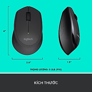 Combo chuột phím không dây Logitech MK345 - 1 đầu thu USB, pin lâu, chống tràn, fullsize - Hàng chính hãng