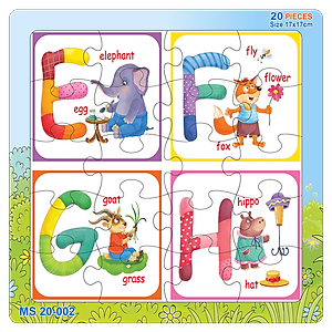 07 bộ tranh xếp hình 20 mảnh size 17x17cm – đồ chơi trí tuệ cho bé từ 2 tuổi – Combo The Alphabet
