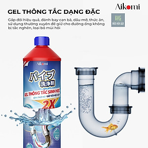 Gel thông tắc sinh học AIKOMI vệ sinh cống, làm sạch đường ống, chậu rửa bát, nhà vệ sinh
