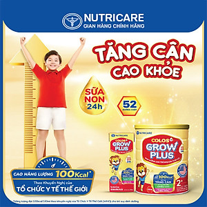 [Mua 11 lốc tặng 1] Sữa nước pha sẵn Nutricare Colos 24h Grow Plus phát triển toàn diện (110ml)