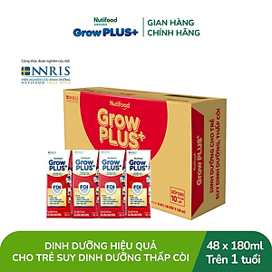 Thùng Sữa Bột Pha Sẵn GrowPLUS+ Suy Dinh Dưỡng (Đỏ) - Tăng Cân, Tăng Chiều Cao (48 Hộp x 180ml)