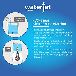 Máy tăm nước cá nhân WaterJet Flosser Slim (4 đầu tăm, dùng được cho người niềng răng, có đầu cạo lưỡi)