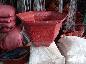 Mua Chậu nhựa lục giác giả đá đỏ L 22 | Tiki